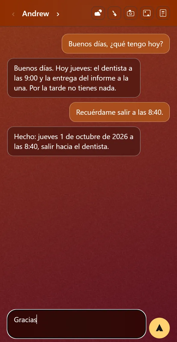 La app por la mañana, en tonos coral
