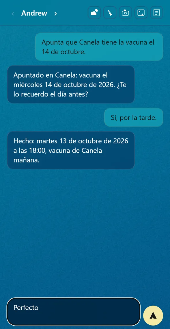 La misma conversación a mediodía, en azul cielo