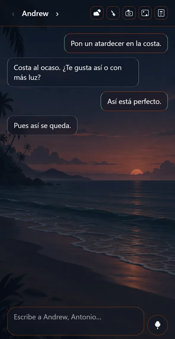 Fondo de costa al atardecer